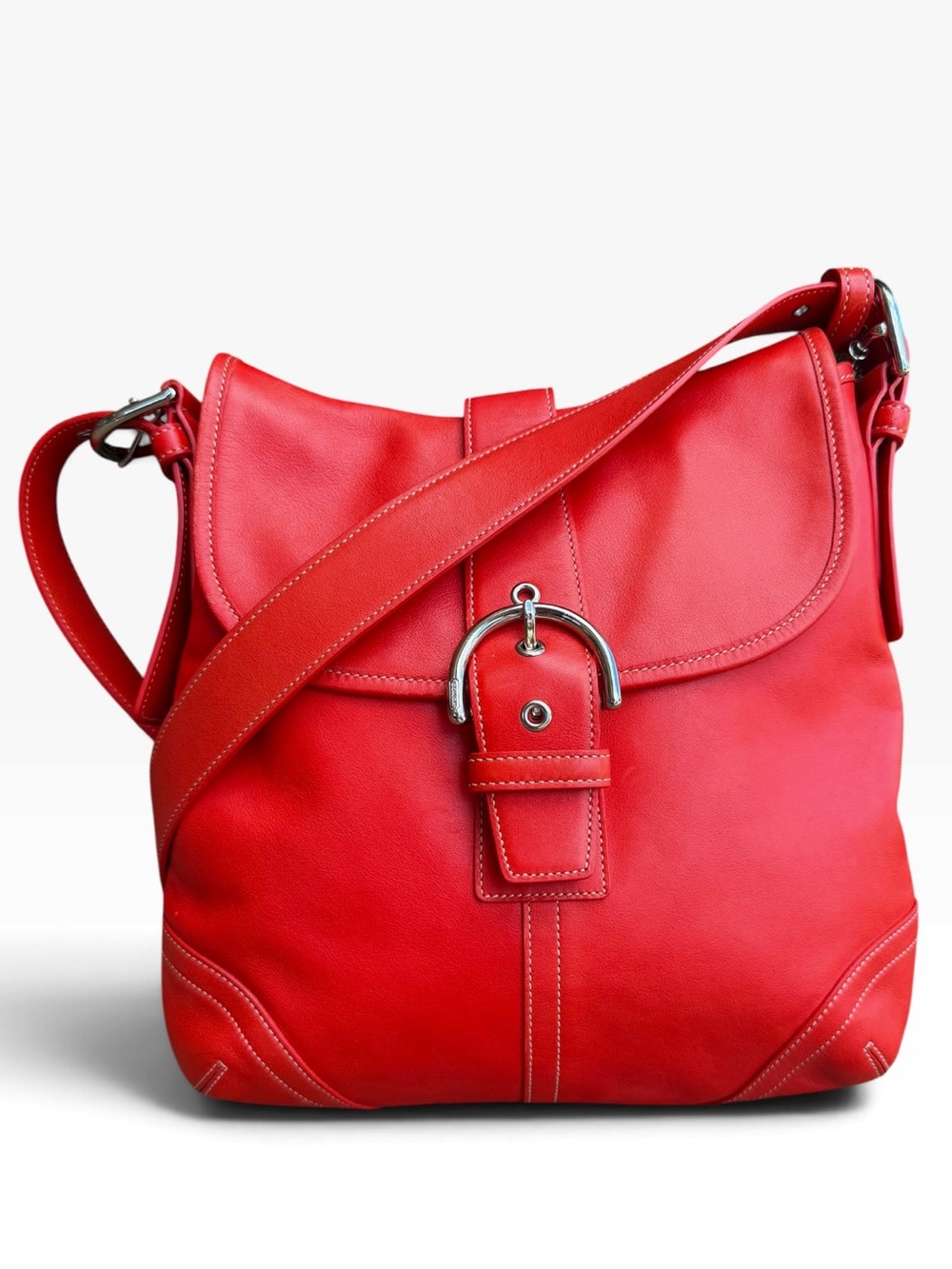 Coach Red Leather Soho Crossbody Vintage Bag, Like New